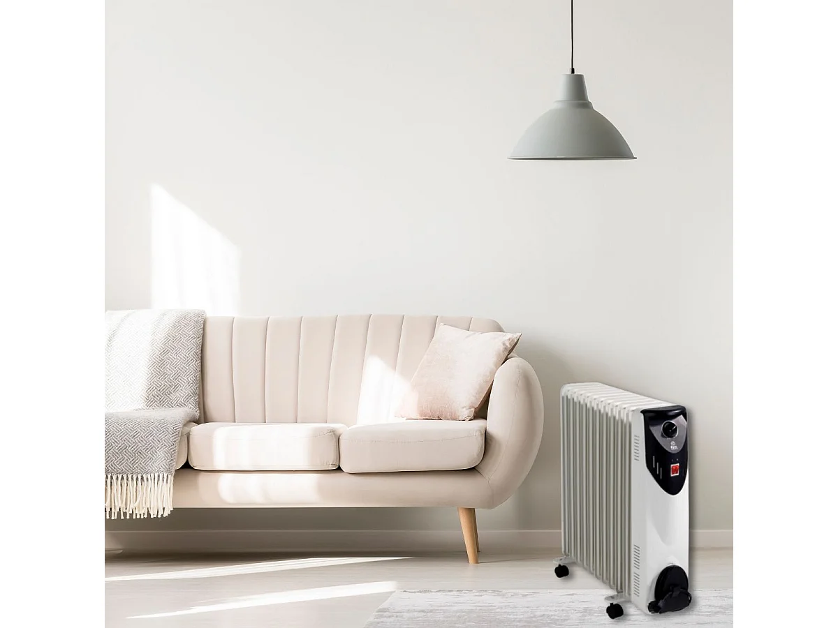 Radiador de aceite FM RW-25 2500W 11 elementos recogecables gris