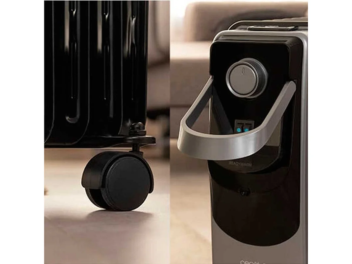 Radiador de aceite Ready Warm 9000 Space 360º Black Cecotec 9 módulos 2000W negro
