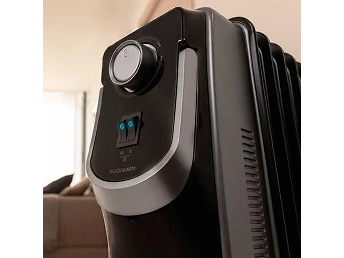 Radiador de aceite Ready Warm 9000 Space 360º Black Cecotec 9 módulos 2000W negro