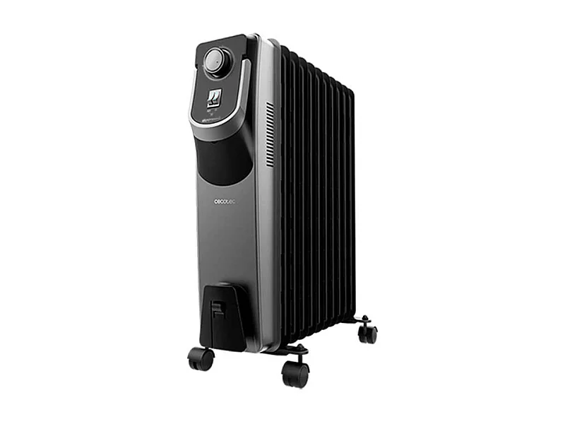 Radiador de aceite Ready Warm 11000 Space 360 Black Cecotec 2500W 11 módulos con ruedas negro