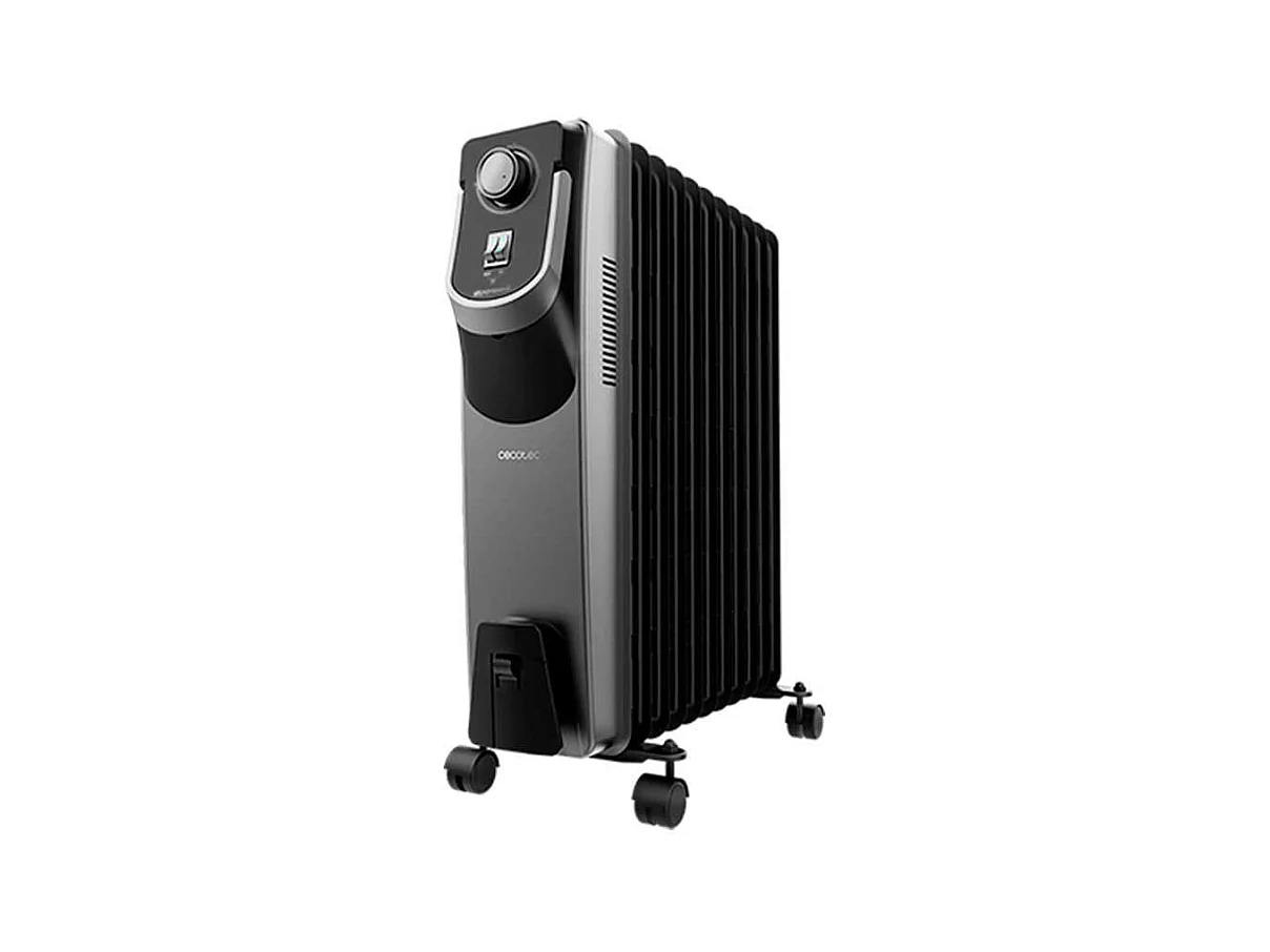 Radiador de aceite Ready Warm 11000 Space 360 Black Cecotec 2500W 11 módulos con ruedas negro