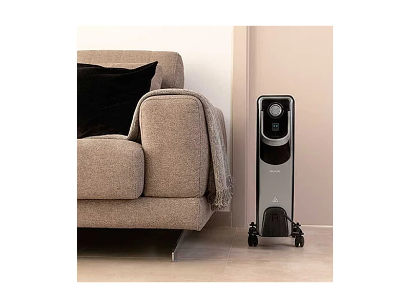 Radiador de aceite Ready Warm 11000 Space 360 Black Cecotec 2500W 11 módulos con ruedas negro