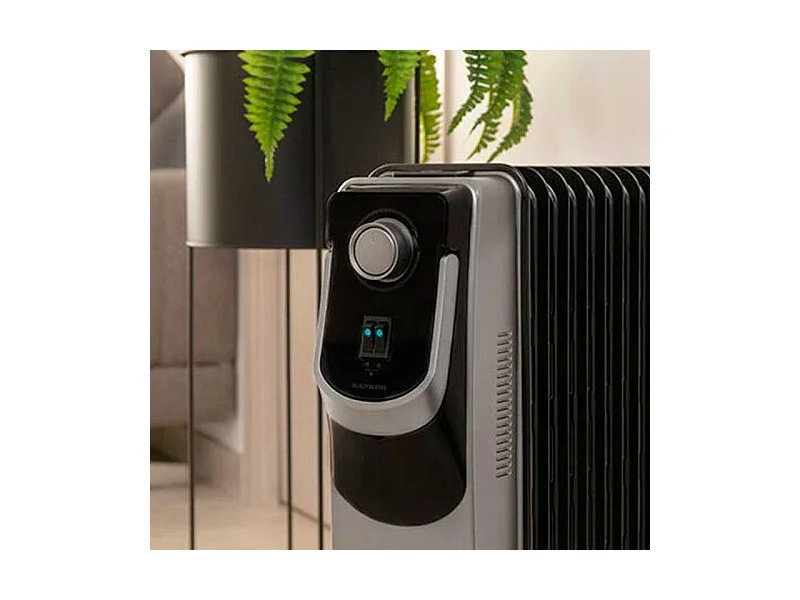 Radiador de aceite Ready Warm 11000 Space 360 Black Cecotec 2500W 11 módulos con ruedas negro