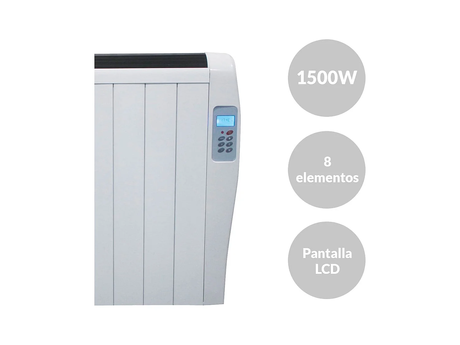 Emisor térmico Svan SVCA1500ET 1500W 8 elementos + pantalla LCD blanco