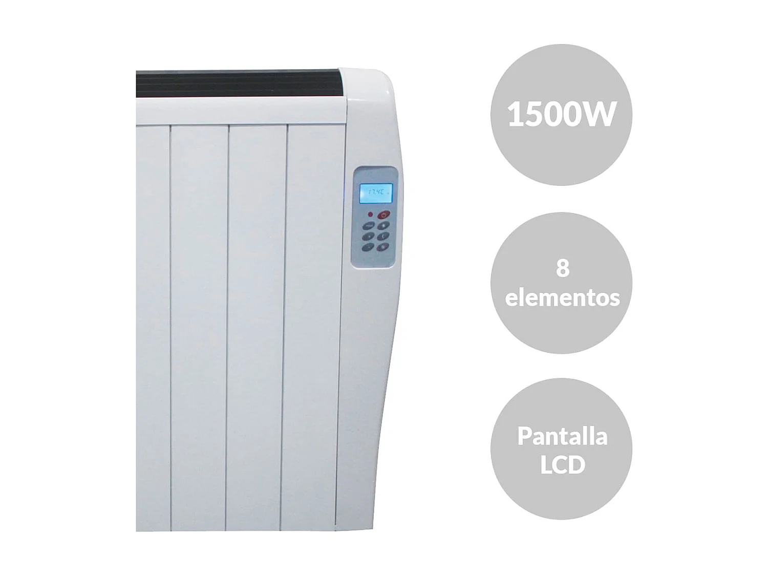 Emisor térmico Svan SVCA1500ET 1500W 8 elementos + pantalla LCD blanco