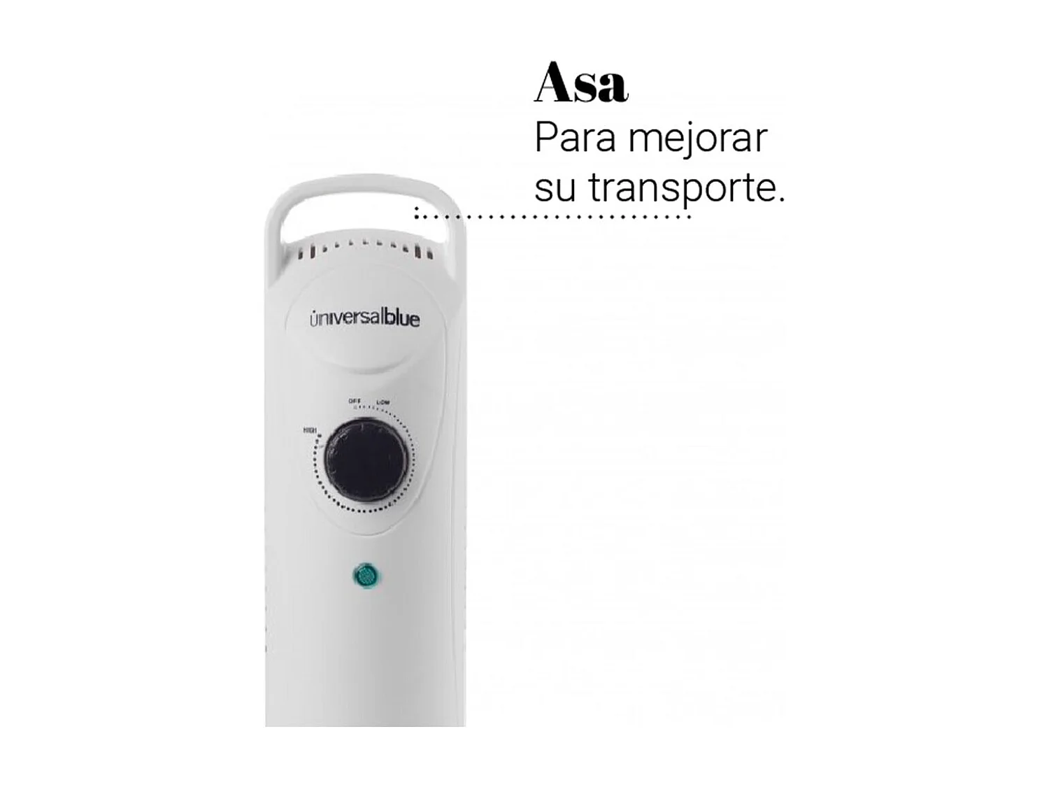 Radiador de aceite mini Granadella 1010 Universal Blue 1000W 9 elementos blanco