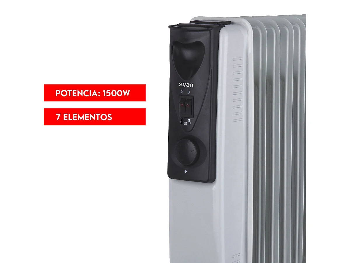 Radiador de aceite Svan SCRA1500 1500W 7 elementos blanco