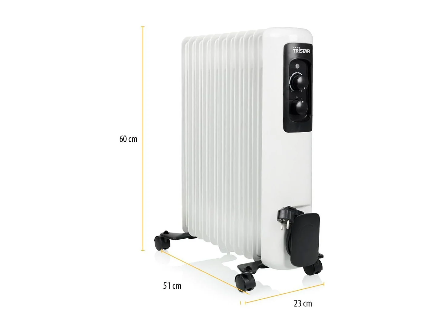 Radiador de aceite Tristar KA-5181 2000W 11 elementos con ruedas blanco