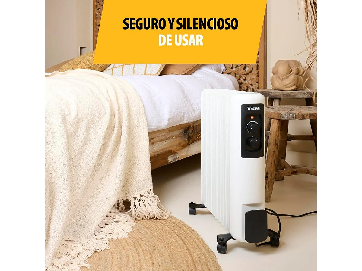 Radiador de aceite Tristar KA-5181 2000W 11 elementos con ruedas blanco