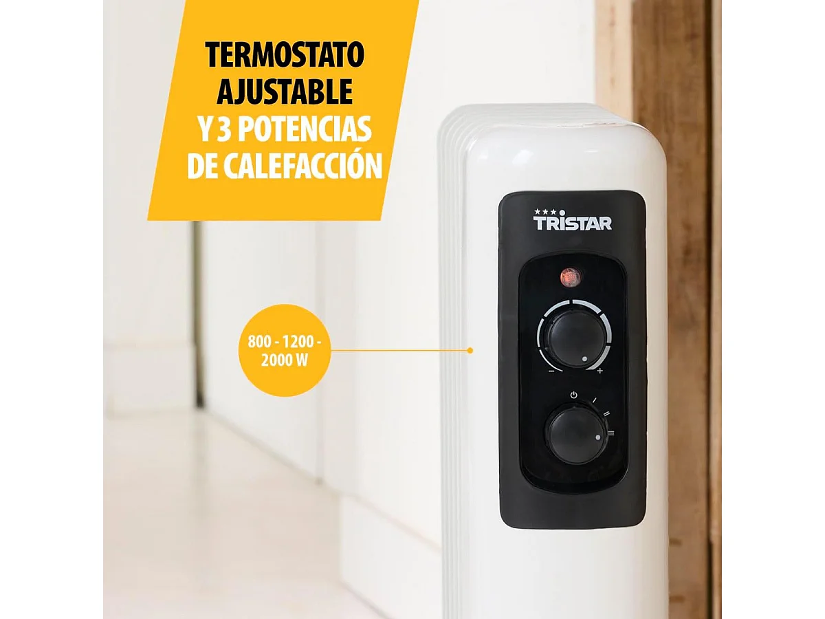 Radiador de aceite Tristar KA-5181 2000W 11 elementos con ruedas blanco
