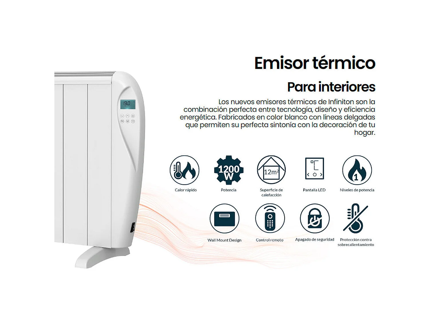 Emisor térmico Infiniton HD-ET12 1200W 6 programas mando a distancia blanco