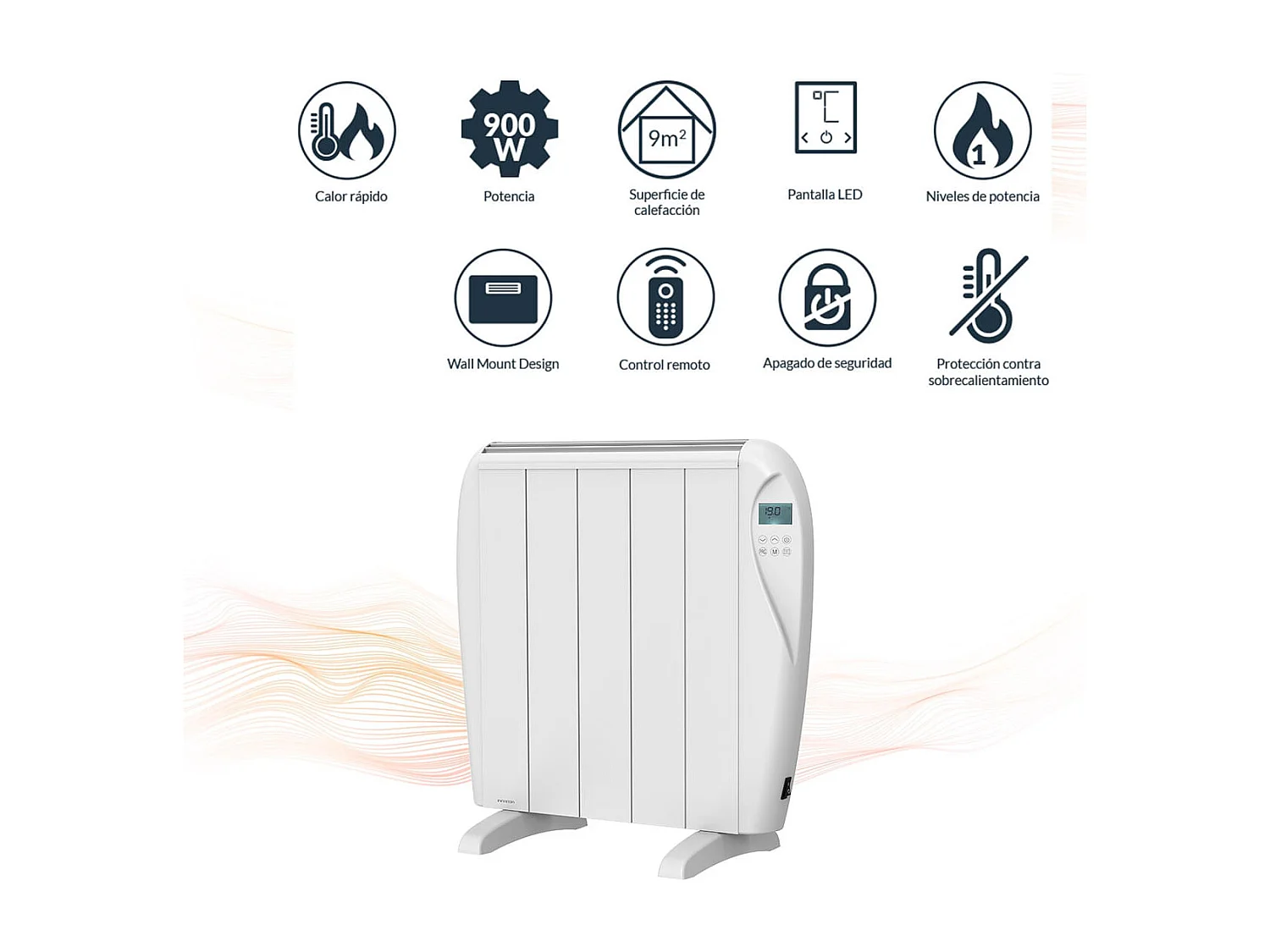 Emisor térmico Infiniton HD-ET09 900W 6 programas mando a distancia blanco