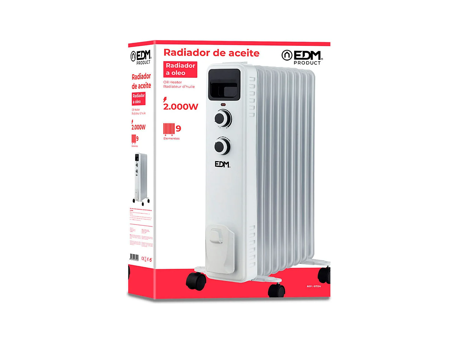 Radiador de aceite EDM 2000W 3 niveles blanco