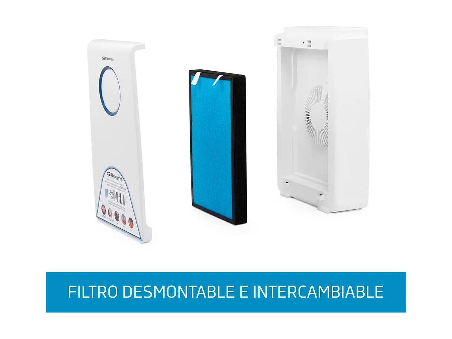 Purificador de aire Orbegozo PU 1000 45W 188 m³/h control táctil blanco