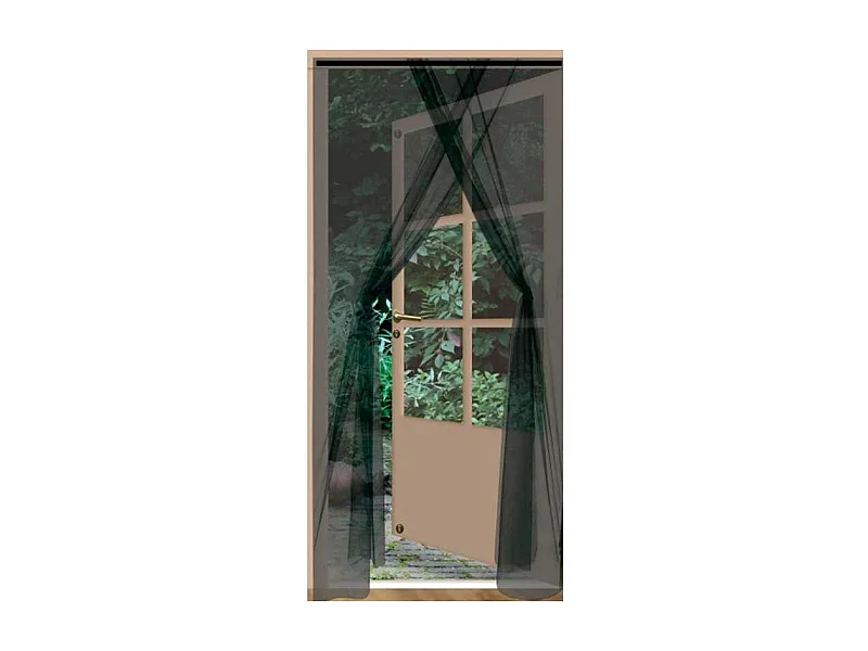 Mosquitera para puerta ProGarden 2 piezas negro 220x75 cm