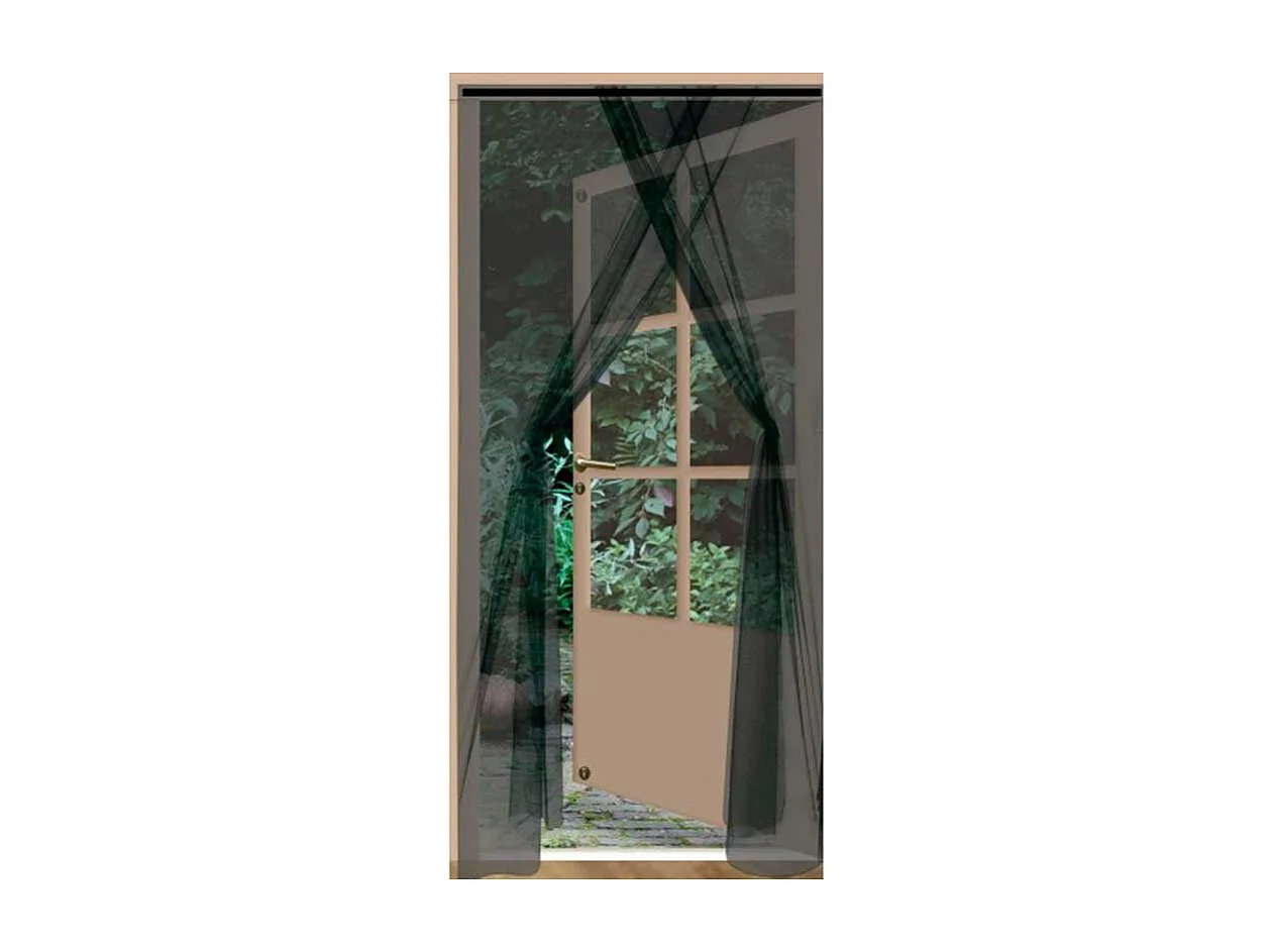 Mosquitera para puerta ProGarden 2 piezas negro 220x75 cm