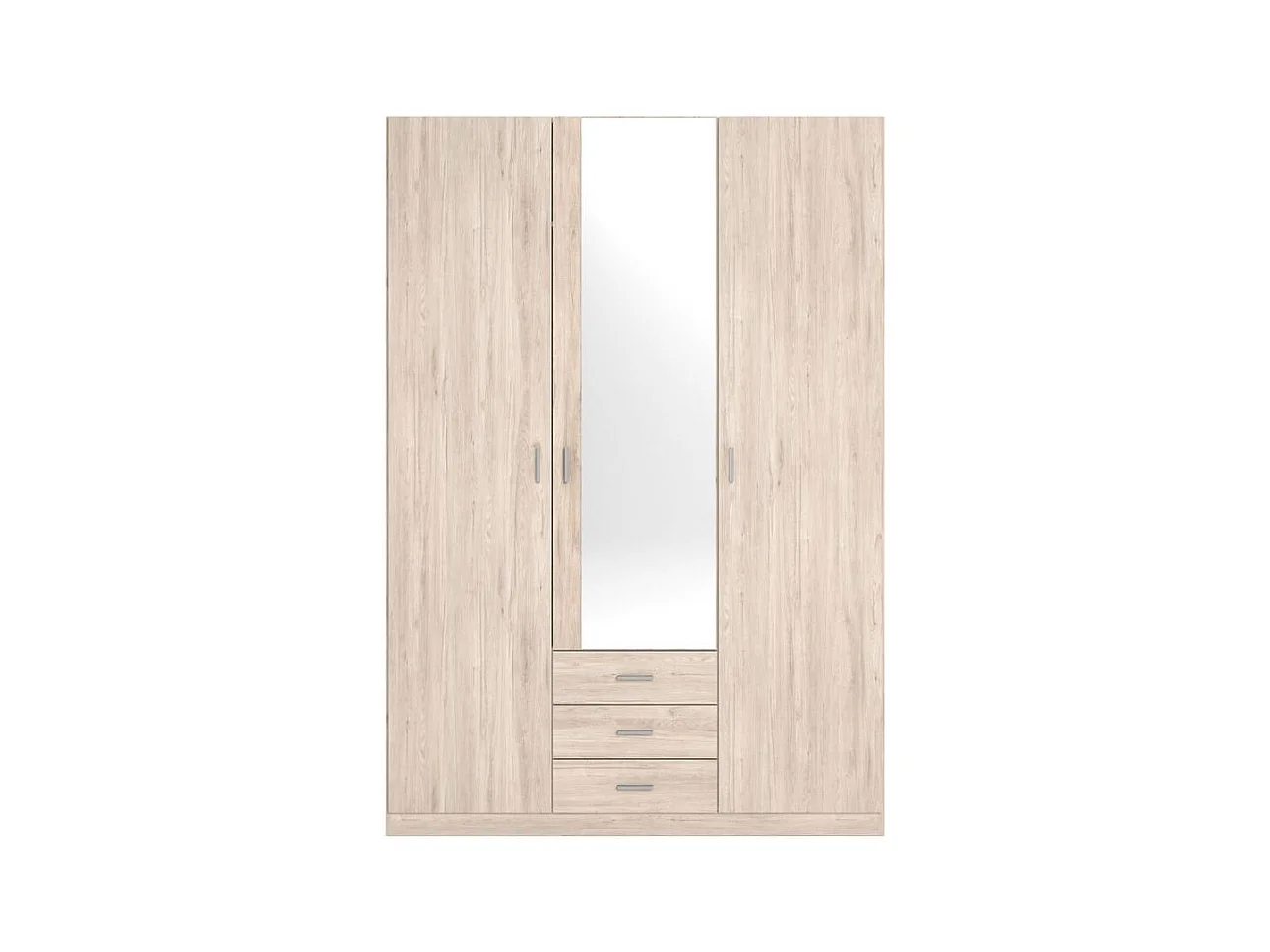 Armario Roma 3 puertas + 3 cajones con espejo sahara 215,5x148,9x52,6 cm