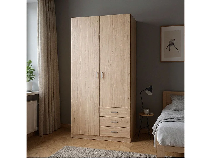 Armario Roma 2 puertas + 3 cajones sahara 215,5x99,8x52,6 cm