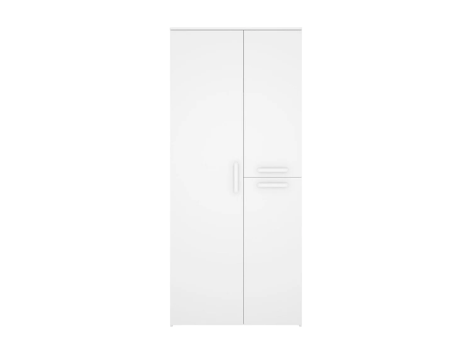 Armario Leka 3 puertas + barra + 3 estantes blanco 205x90,5x52,5 cm