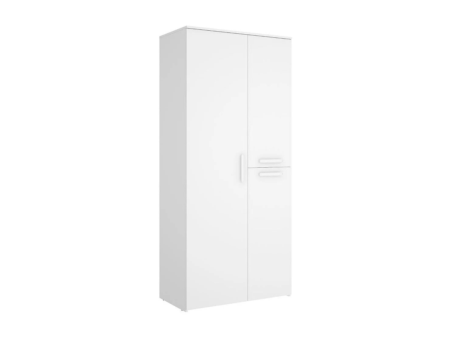 Armario Leka 3 puertas + barra + 3 estantes blanco 205x90,5x52,5 cm