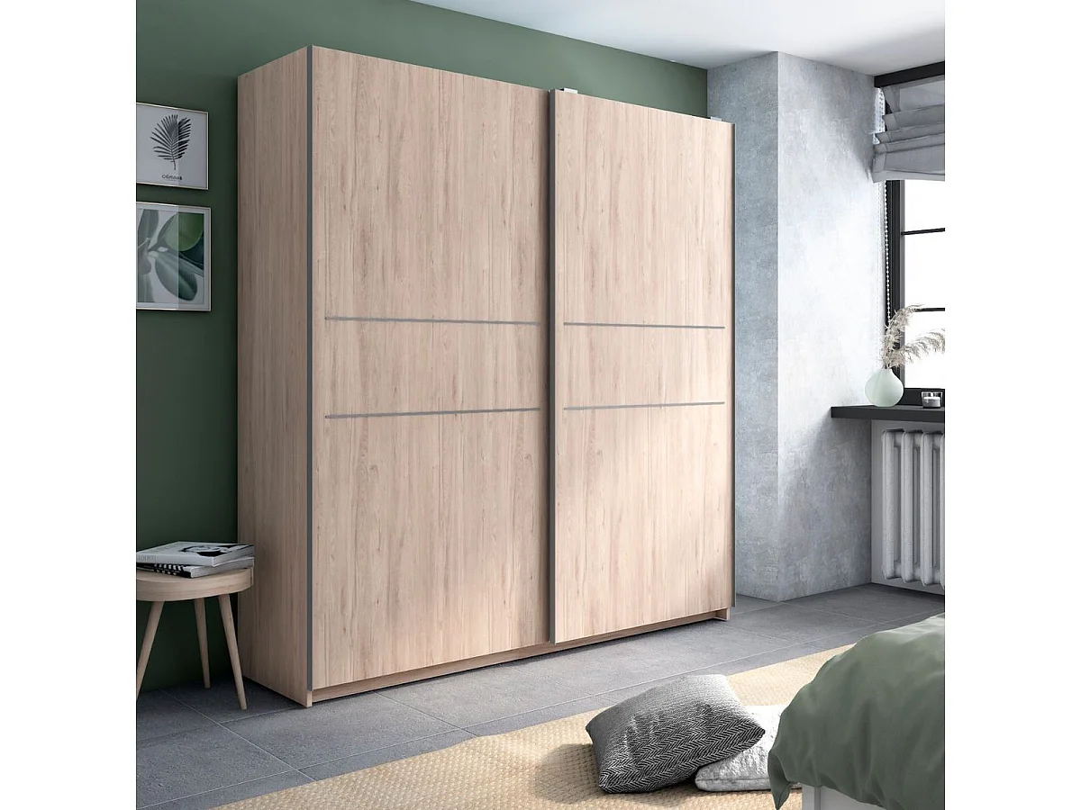 Armario Siena 2 puertas correderas sahara 201x182x56 cm