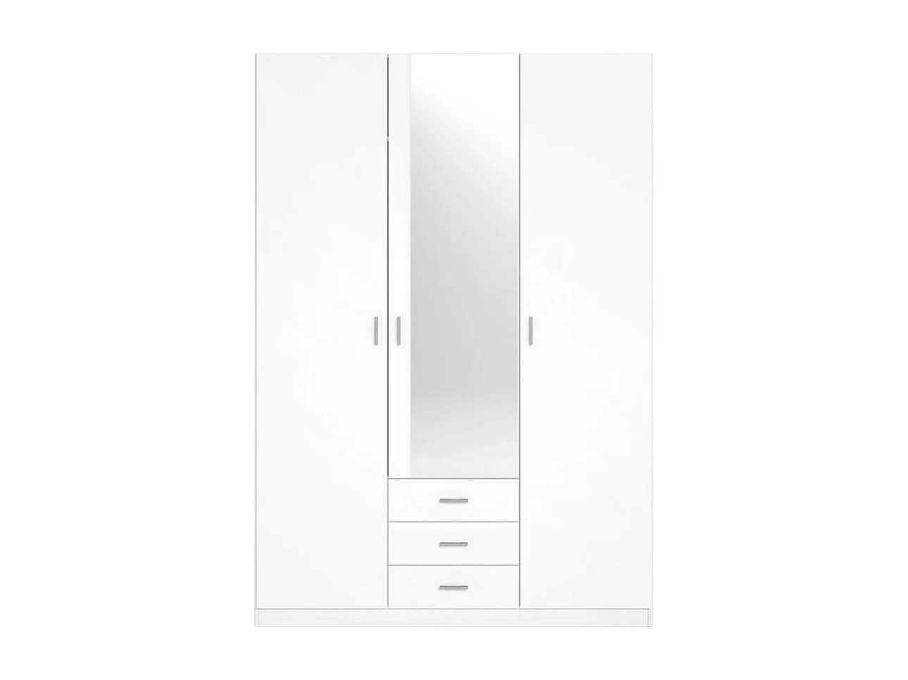 Armario Roma 3 puertas + 3 cajones con espejo blanco mate 215,5x148,9x52,6 cm