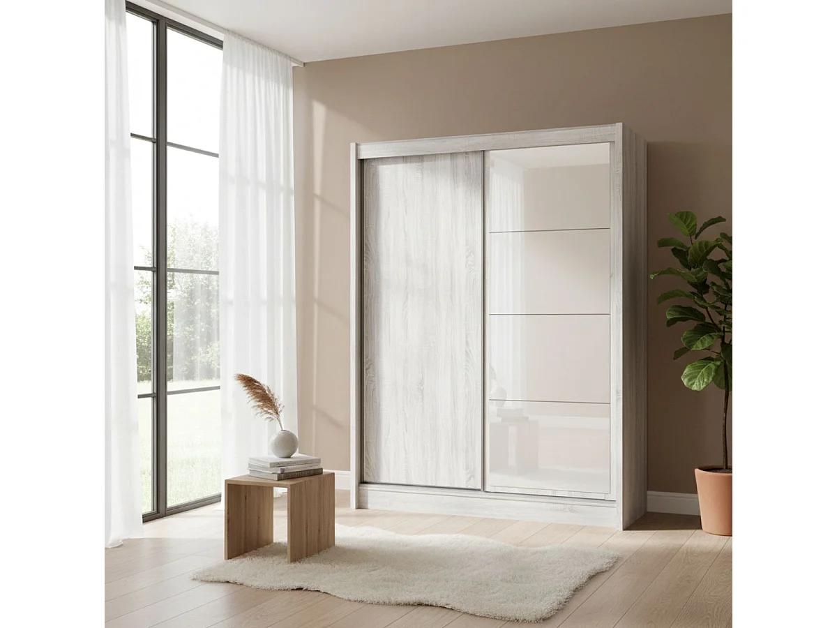 Armario Marbella 2 puertas correderas blanco artik 220x160x58 cm