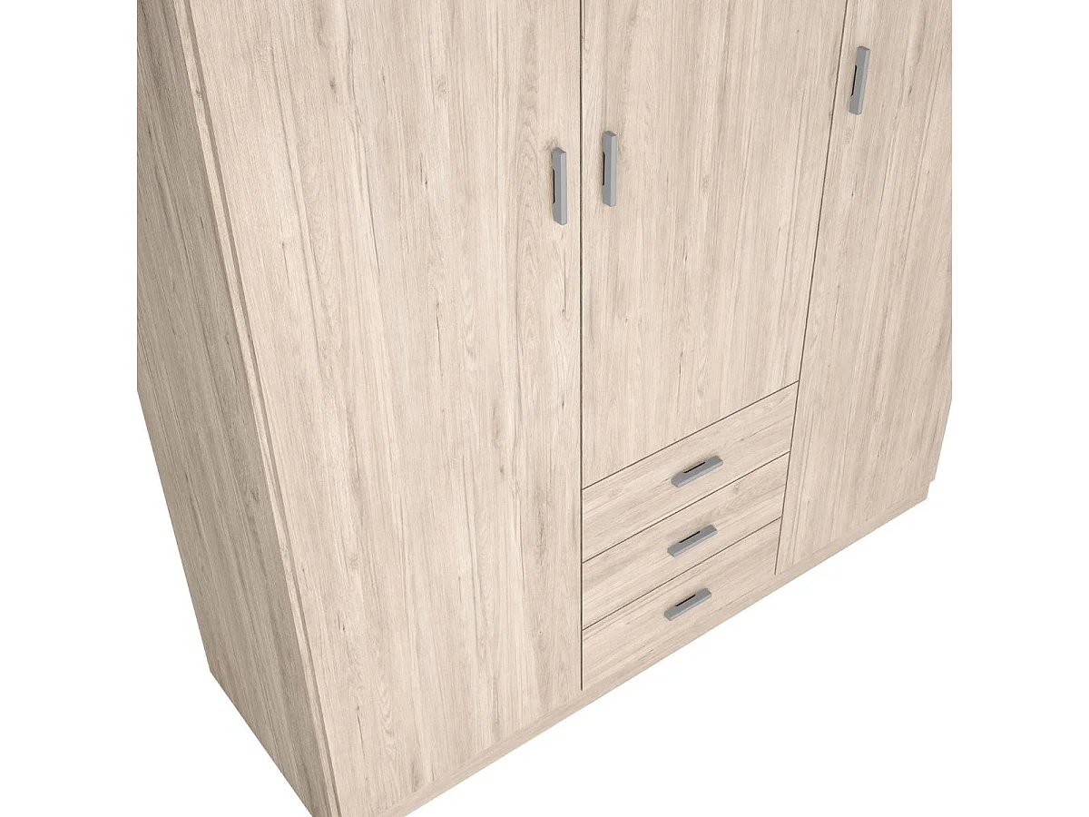 Armario Roma 3 puertas + 3 cajones sahara 215,5x148,9x52,6 cm