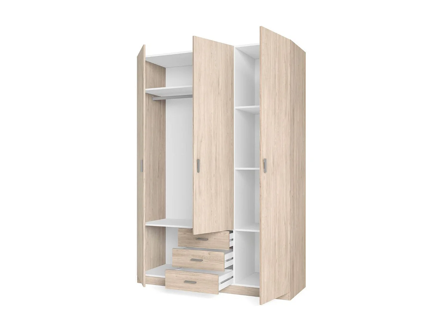 Armario Roma 3 puertas + 3 cajones sahara 215,5x148,9x52,6 cm
