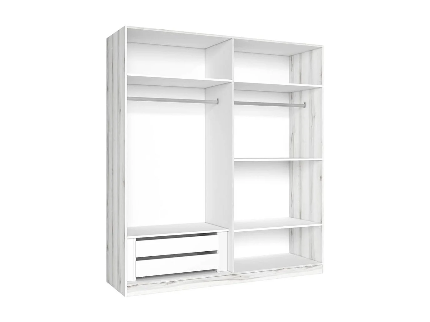 Armario Lido 4 puertas abatibles blanco 197,5x181,4x52,6 cm