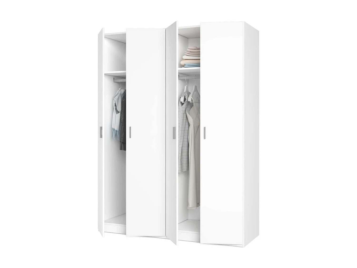 Armario River 4 puertas abatibles blanco mate 197,5x150,4x52,6 cm