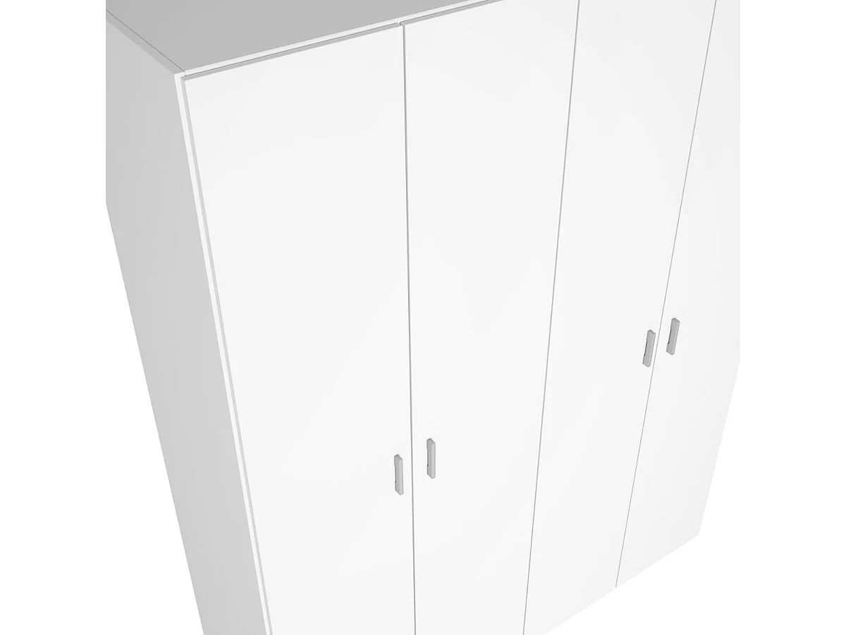 Armario River 4 puertas abatibles blanco mate 197,5x150,4x52,6 cm