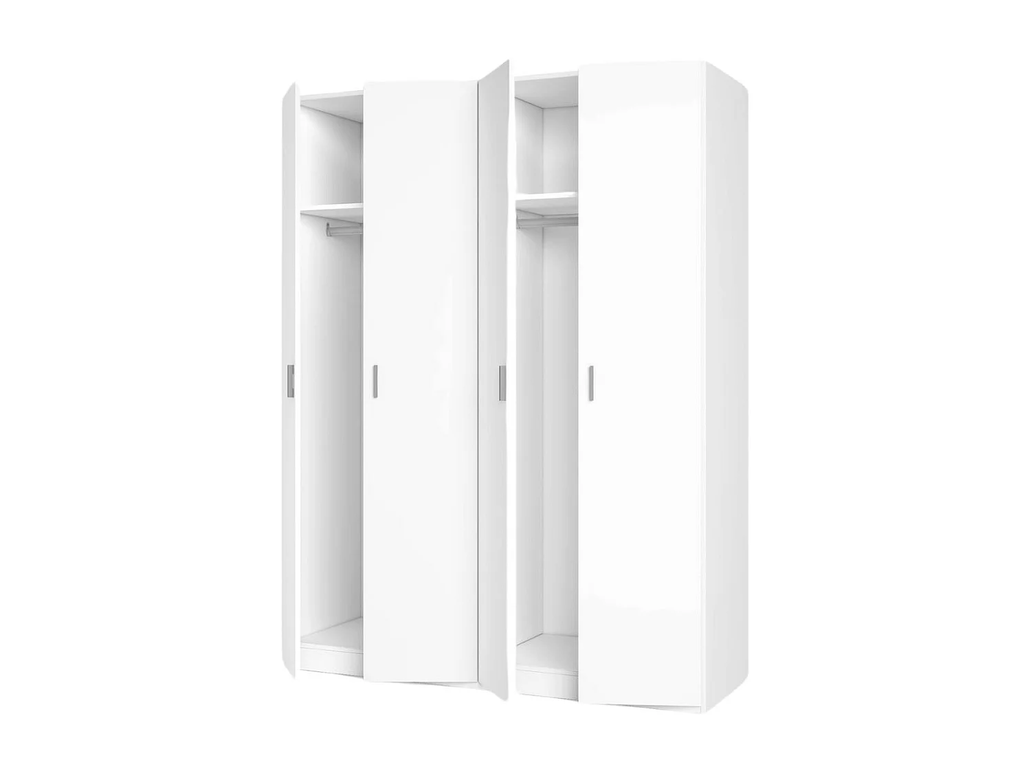 Armario River 4 puertas abatibles blanco mate 197,5x150,4x52,6 cm