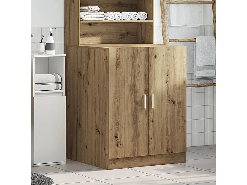 Armario para lavadora Dila 2 puertas roble 91,5x70,5x71,5 cm