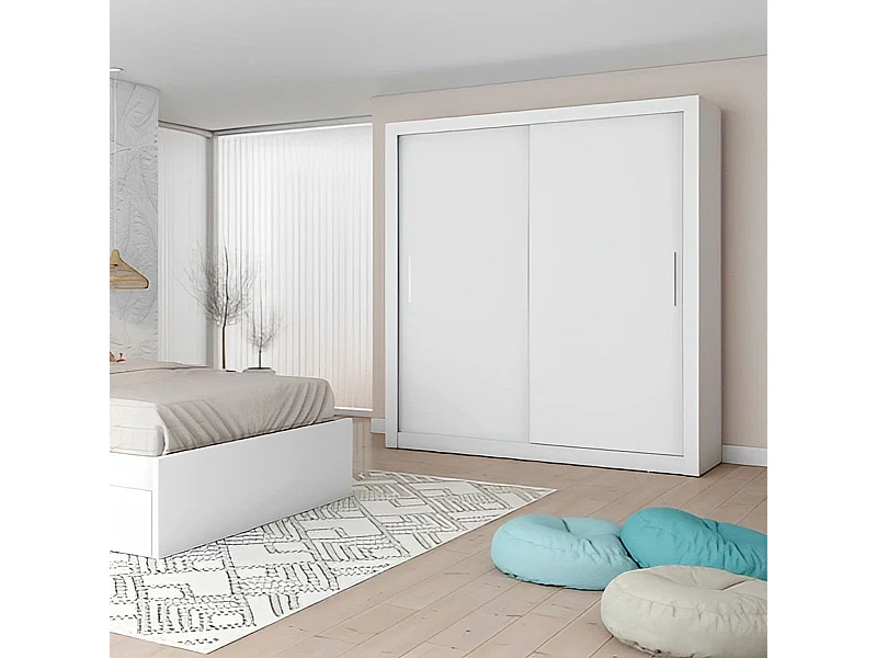 Armario Sava 2 puertas correderas blanco mate 201x182x58,7 cm