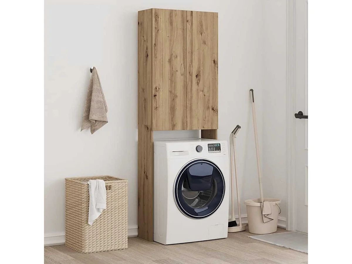 Armario para lavadora Pica 2 puertas  roble 190x64x25,5 cm