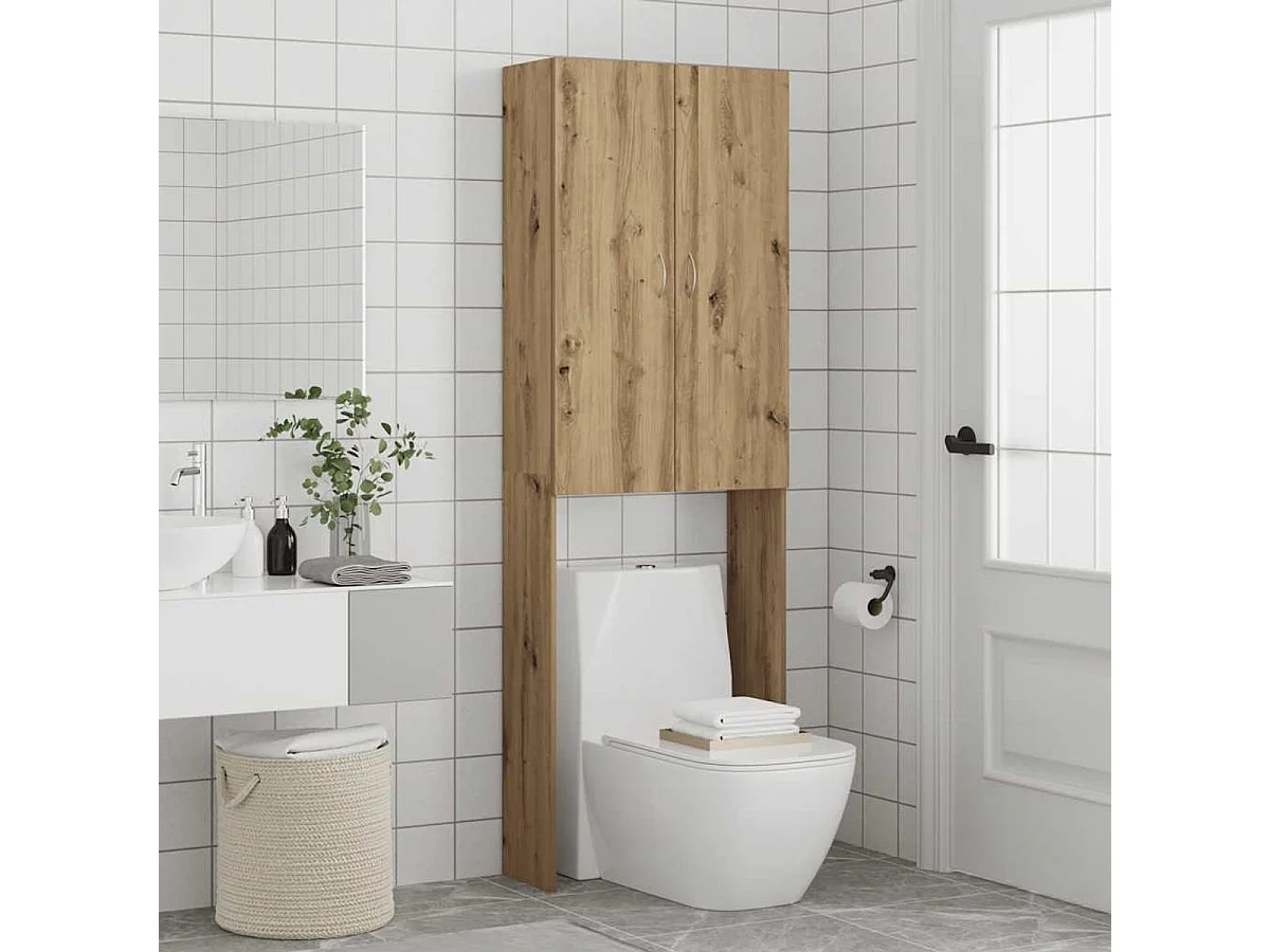 Armario para lavadora Pica 2 puertas  roble 190x64x25,5 cm