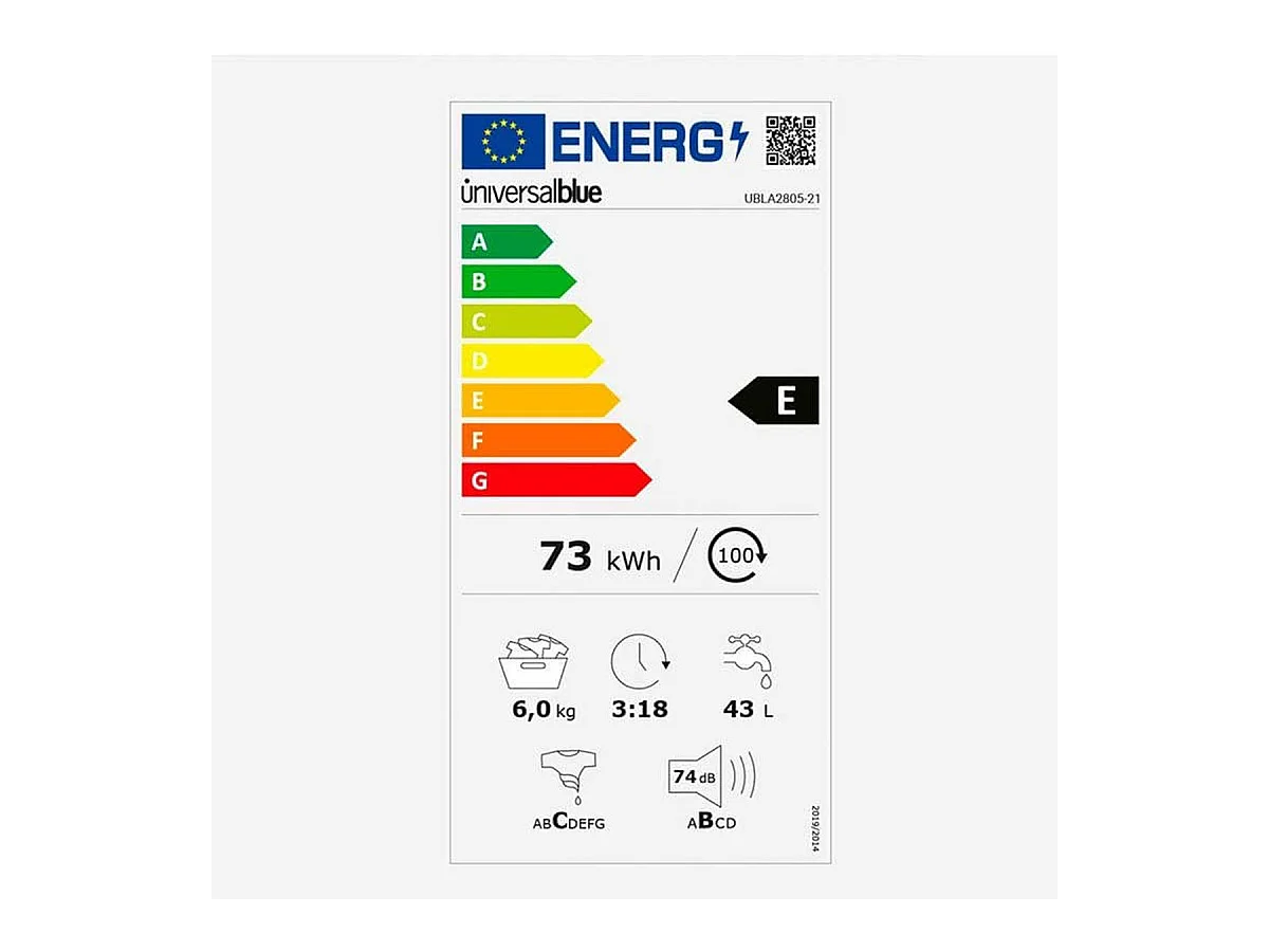 Lavadora Ibiza 4006W Universal Blue 6kg 1000rpm 12 programas E blanco 60 cm