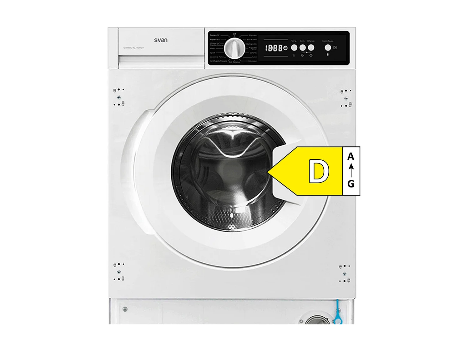 Lavadora de integración Svan SLI8200D 8kg 1200 rpm 15 programas D blanco 81,7 cm