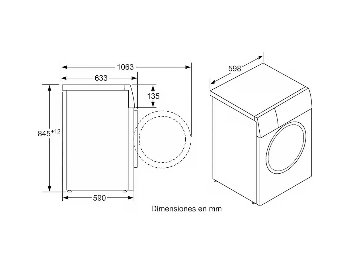 Lavadora de carga frontal Balay 3TS282B 8kg 1200 rpm A blanco 84,5 cm