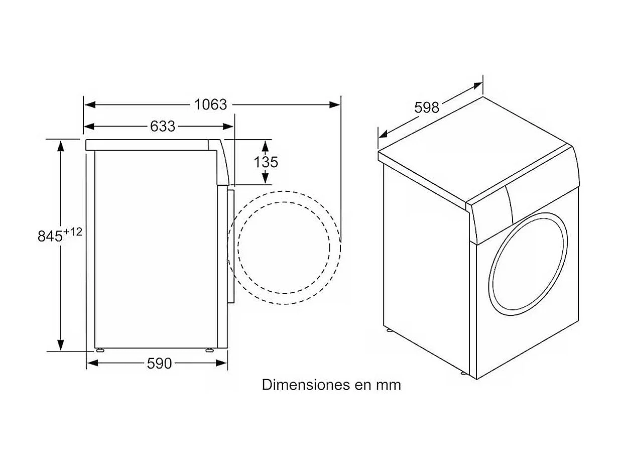 Lavadora de carga frontal Balay 3TS282B 8kg 1200 rpm A blanco 84,5 cm