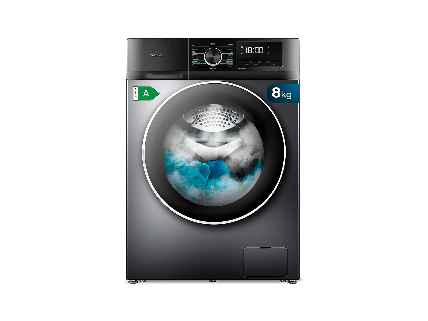 Lavadora Cecotec Bolero DressCode 8500 Inverter Steel A 8kg 1400 rpm A inox 85 cm