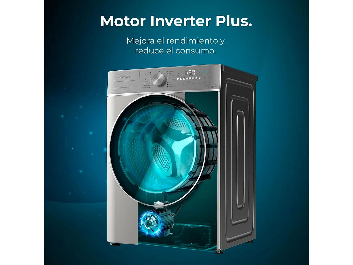 Lavadora Cecotec Bolero DressCode 9800 Inverter Steel A 9kg 1400 rpm 16 programas A inox 85 cm