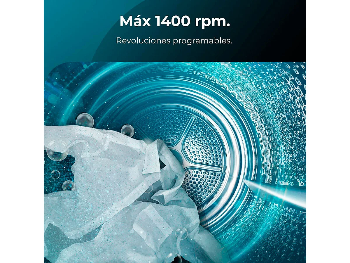 Lavadora Cecotec Bolero DressCode 9800 Inverter Steel A 9kg 1400 rpm 16 programas A inox 85 cm