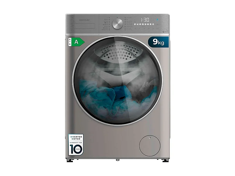 Lavadora Cecotec Bolero DressCode 9800 Inverter Steel A 9kg 1400 rpm 16 programas A inox 85 cm