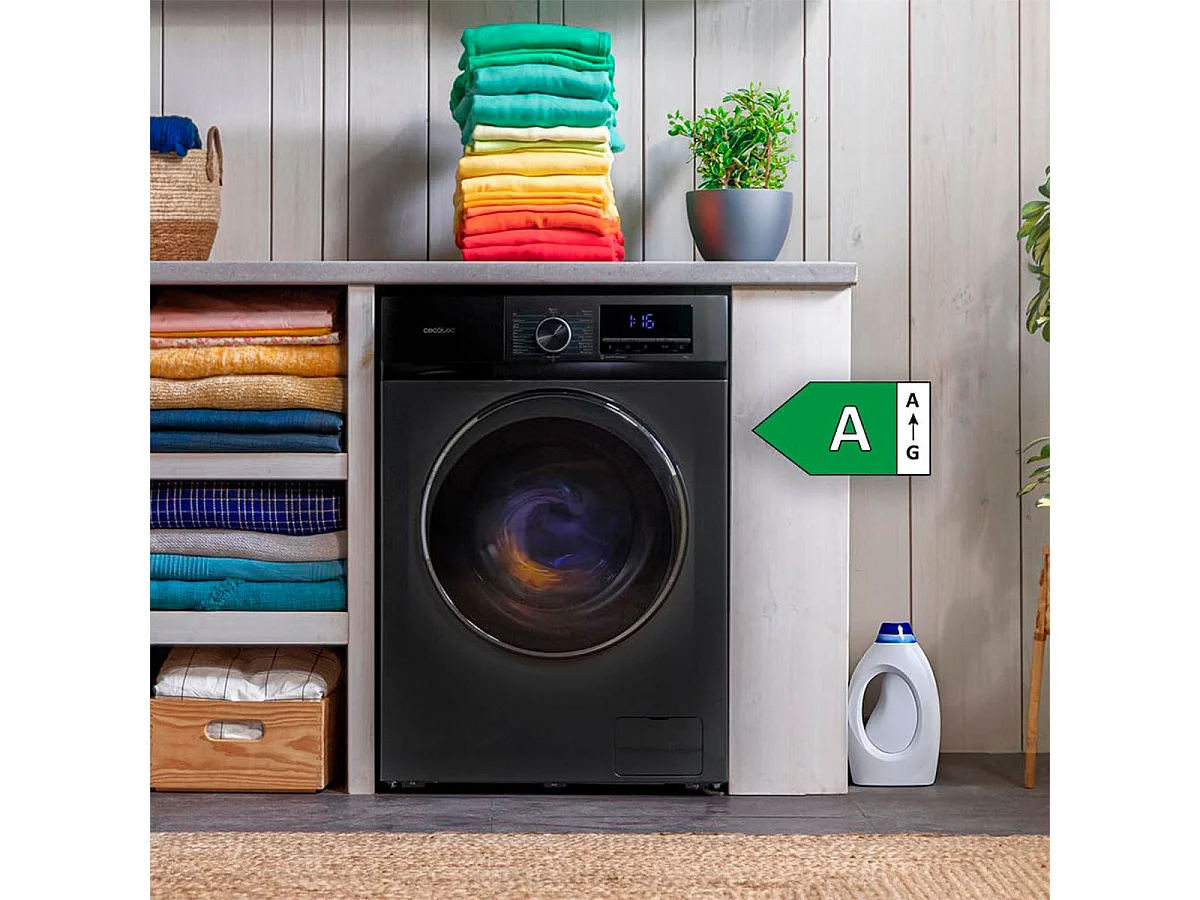 Lavadora Cecotec Bolero DressCode 9500 Inverter Steel A 9kg 1400 rpm 16 programas A gris 85 cm