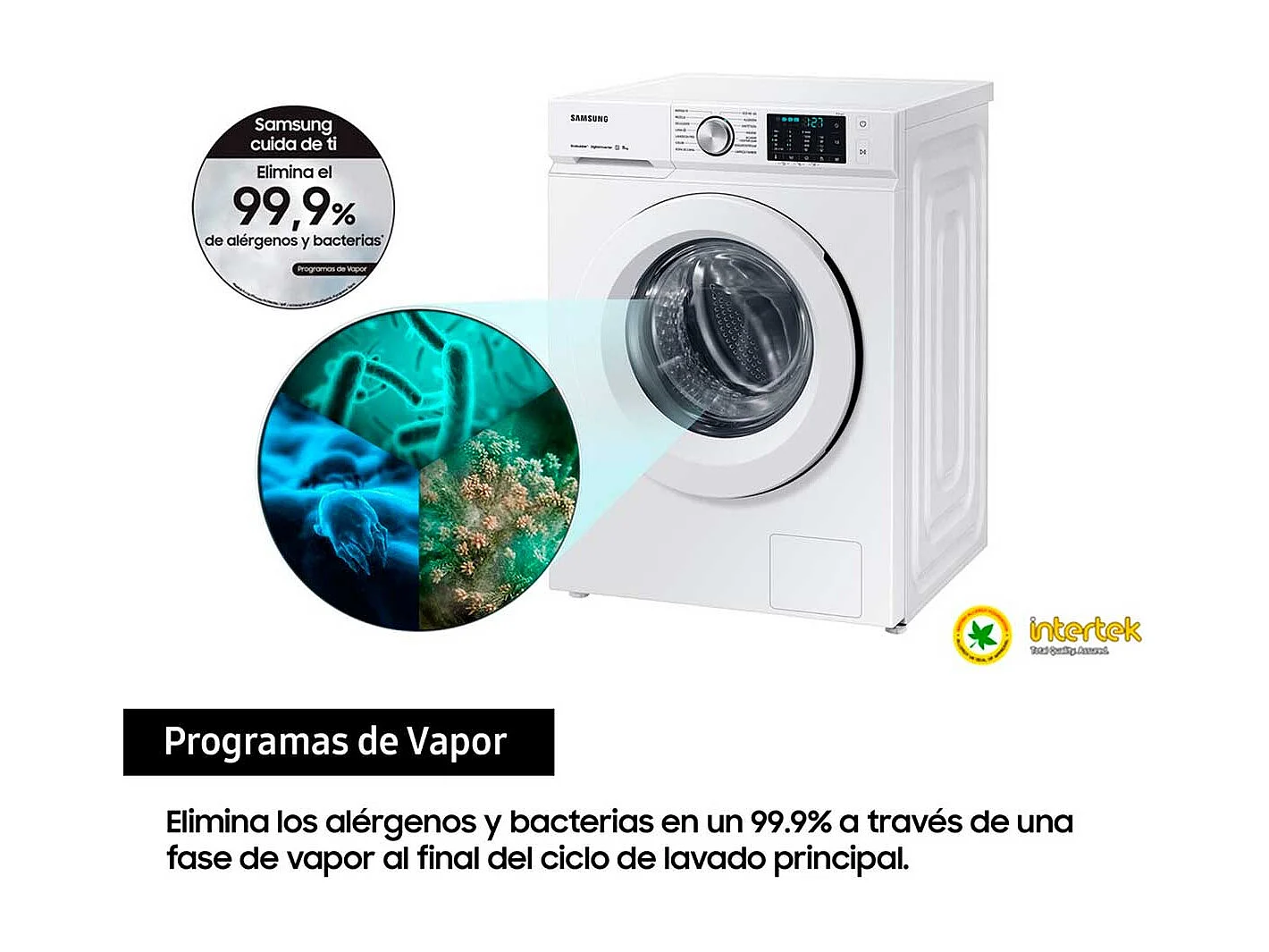 Lavadora Bespoke Ecobubble Samsung 11kg 1400 rpm A blanco 85 cm