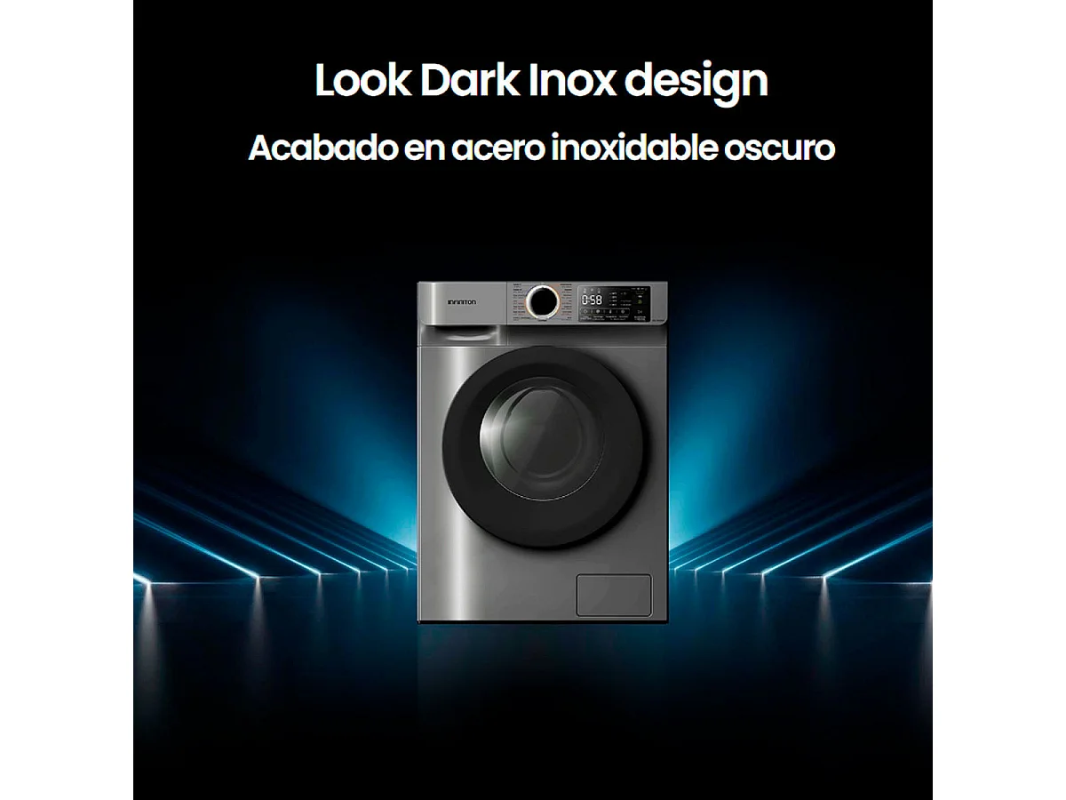 Lavadora Infiniton WM-N94ADK 9kg 1400 rpm motor Inverter Quattro A dark inox 85 cm