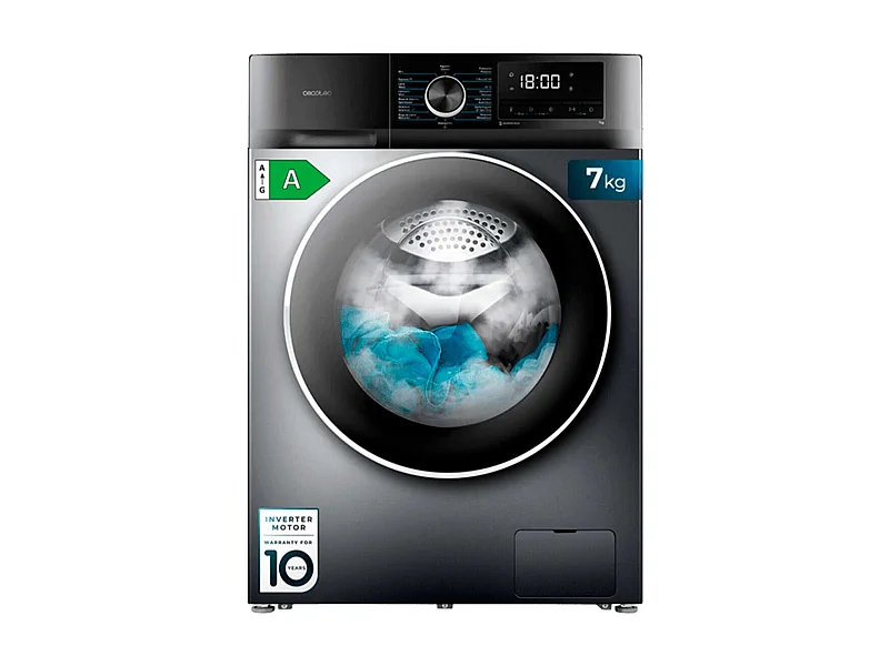 Lavadora Cecotec Bolero Dresscode 7500 Inverter A 7kg 1400 rpm A inox 85 cm
