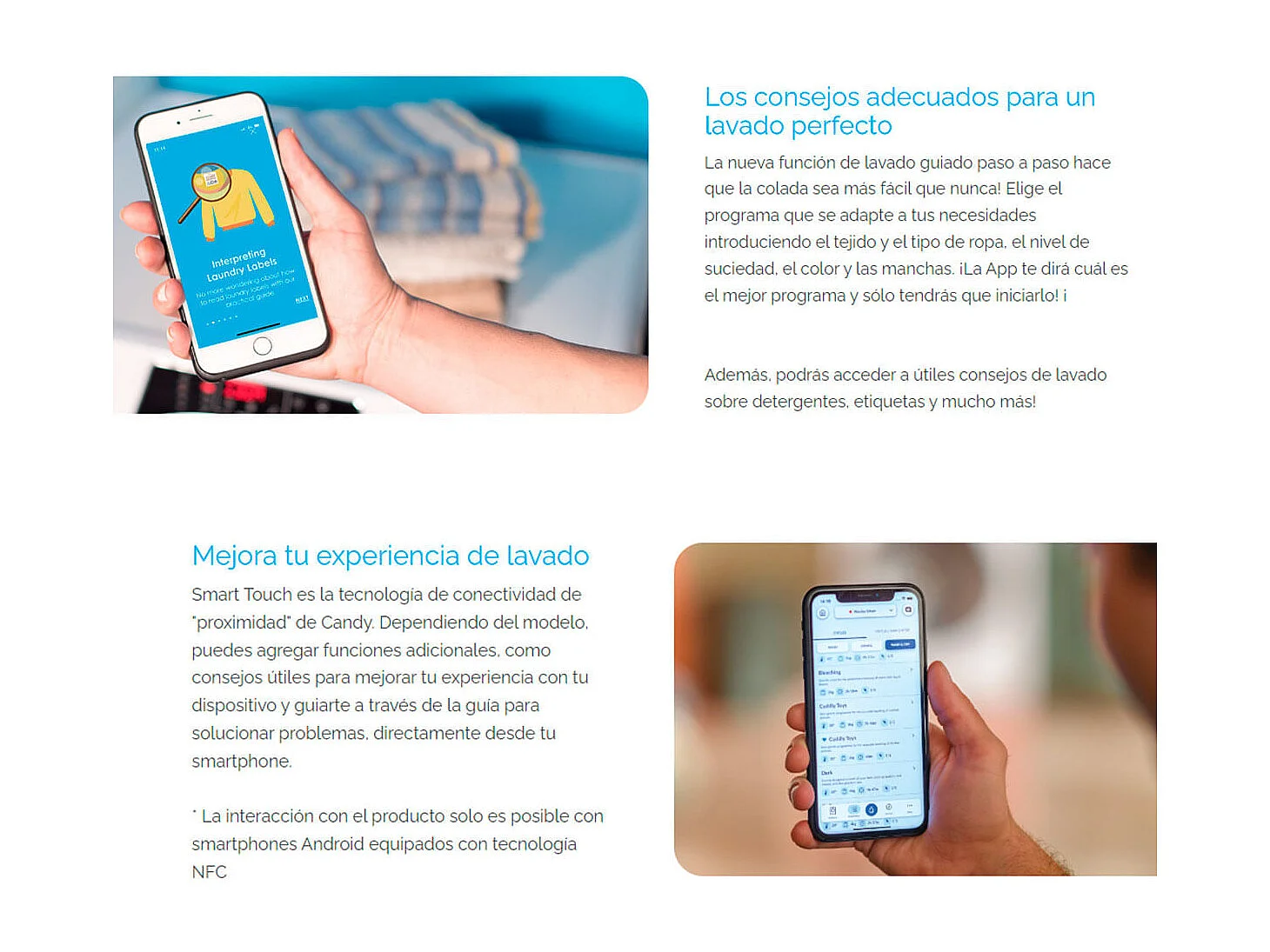 Lavadora Candy CS4 1272DE/1-S 7kg 1200 rpm Smart Touch NFC D blanco 85 cm